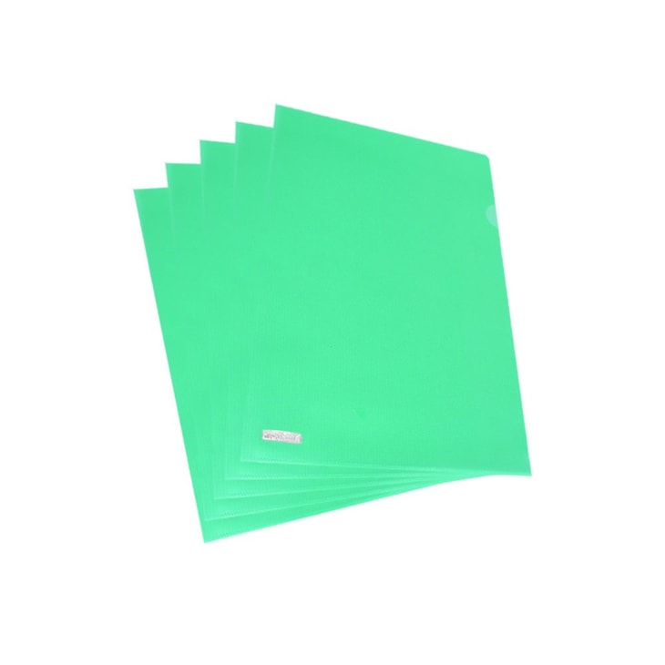 Pasta L A4 Plástica 218x306mm PP Verde Plastpark 10un