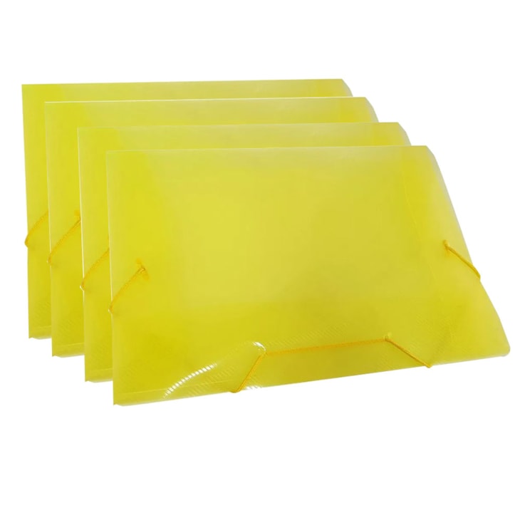 Pasta Plástica Escolar Amarelo Ofício Fina PP ACP com 10un