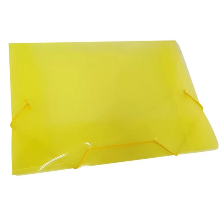 Pasta Plástica Escolar Amarelo Ofício Fina PP ACP com 10un