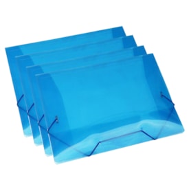 Pasta Plástica Escolar Azul Ofício Fina PP ACP com 10un