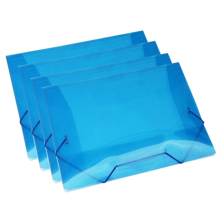 Pasta Plástica Escolar Azul Ofício Fina PP ACP com 10un