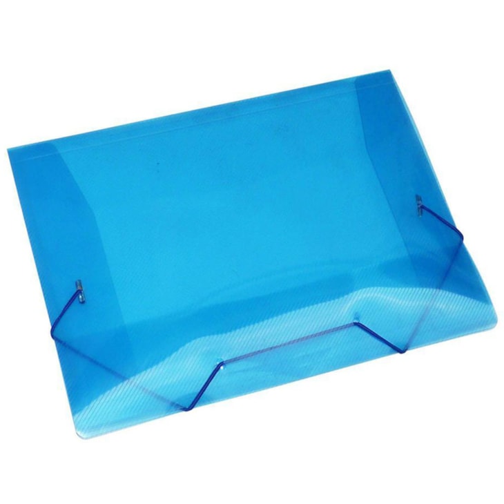 Pasta Plástica Escolar Azul Ofício Fina PP ACP com 10un