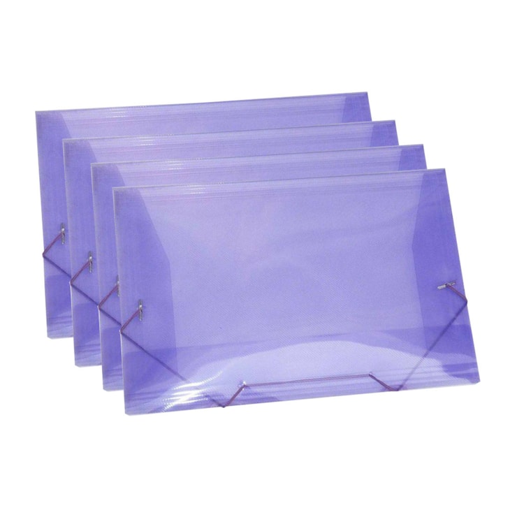 Pasta Plástica Escolar Lilás Ofício Fina PP ACP com 10un
