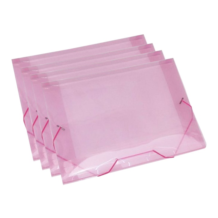 Pasta Plástica Escolar Rosa Ofício Fina PP ACP 10un