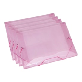 Pasta Plástica Escolar Rosa Ofício Fina PP ACP 10un