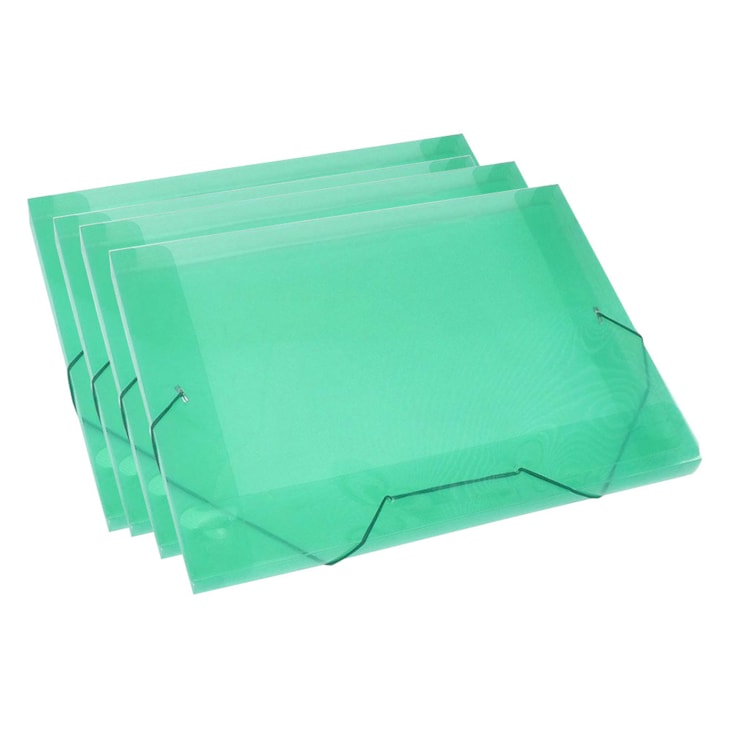 Pasta Plástica Escolar Verde Ofício Fina PP ACP com 10un