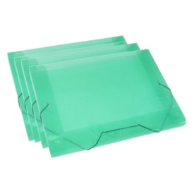 Pasta Plástica Escolar Verde Ofício Fina PP ACP com 10un
