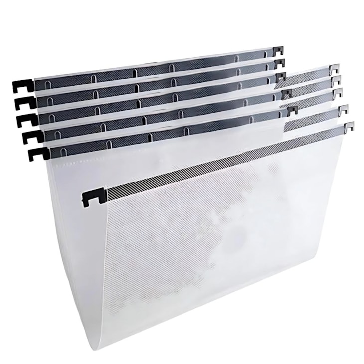 Pasta Suspensa Plástica PP Cristal Pacote com 05 Unidades