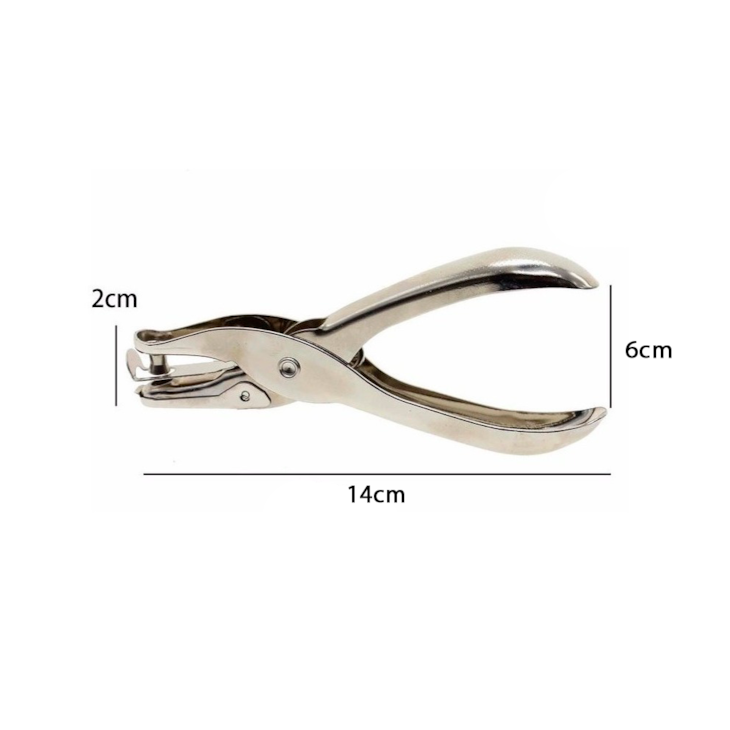 Perfurador de Papel Eva Cartão Alicate 1 Furo 6mm Metal BRW