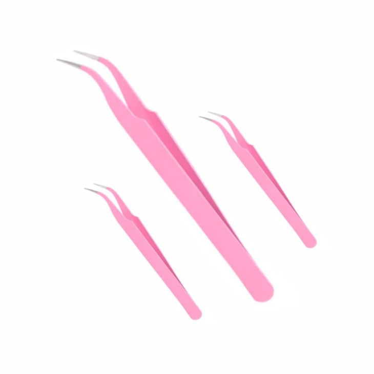 Pinça Ponta Curva Rosa para Costura Lmx-15 Lanmax com 01un