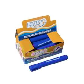 Pincel Atômico Permanente Azul Ponta Chanfrada BRW 12un