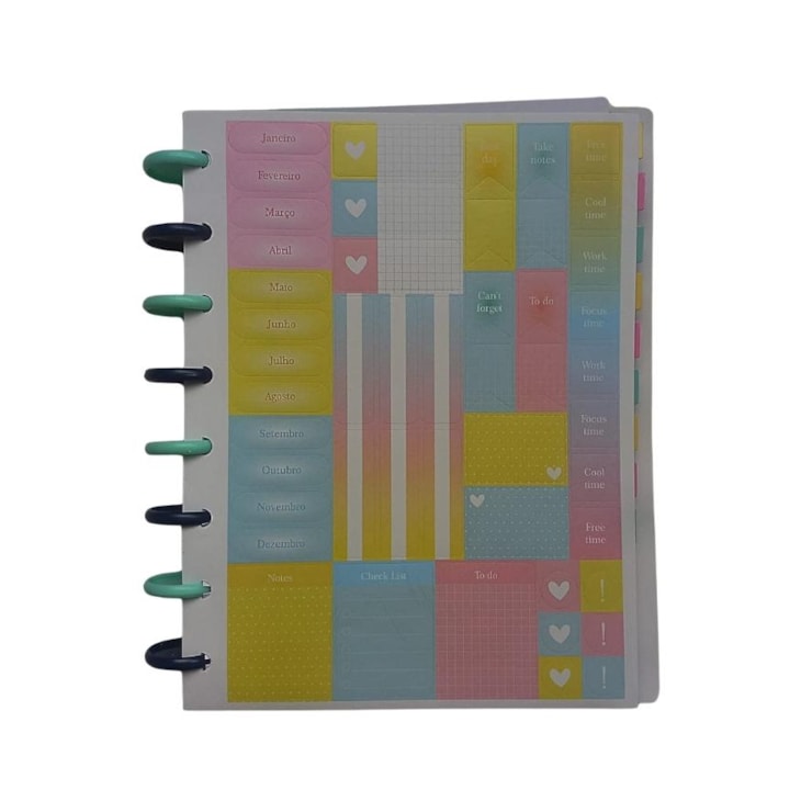 Planner de Disco Permanente 220x170mm Enjoy BRW 91 Folhas