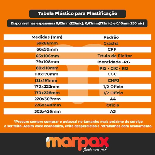 Plástico para plastificação A4 500un Polaseal  0,05 125mic