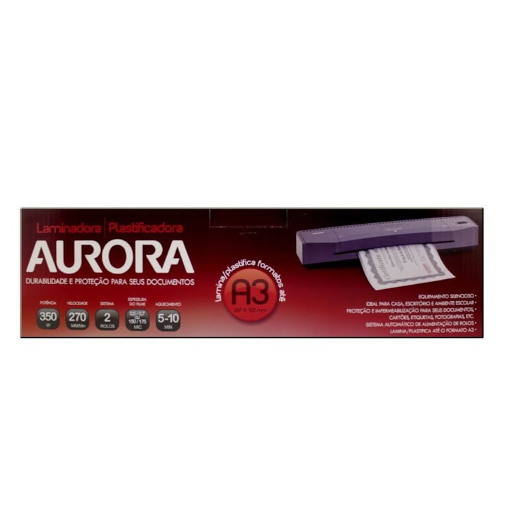 Plastificadora Laminadora A3 LM3233H Aurora 01un