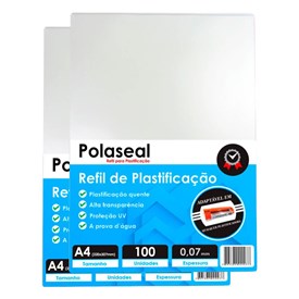 Polaseal A4 200un Plástico para  Plastificação 0,07 175mic