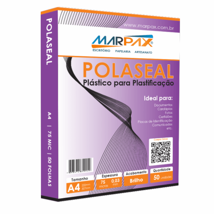 Polaseal Plástico para Plastificação A4 220x307x0,03mm 50un