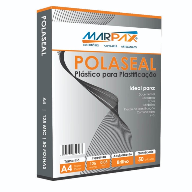 Polaseal Plástico para Plastificação A4 220x307x0,05mm 50un