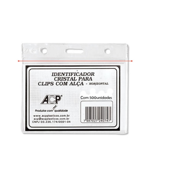 Porta Crachá PVC Horizontal 70x100mm ACP 500un