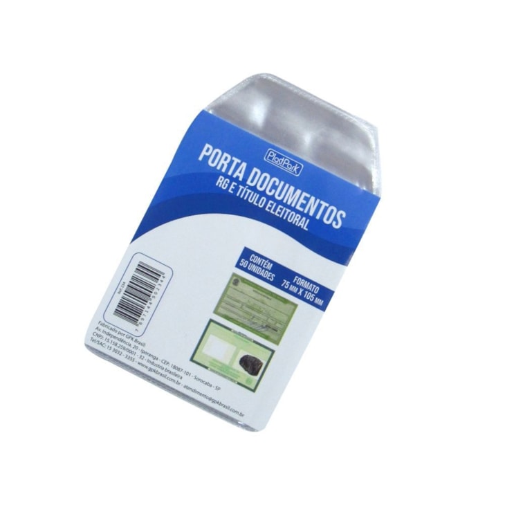Porta Documento protetor RG e Titulo 81x110mm Plastpark 50un