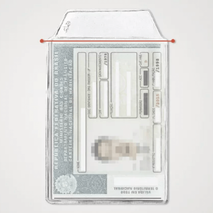 Porta Documento Pvc Crystal Cnh e CPF 65X90mm ACP com 100un