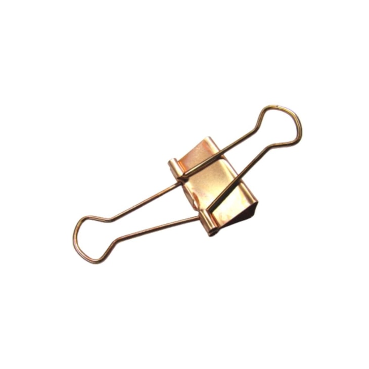 Prendedor de Papel Binder 25mm Branco e Rose Gold BRW 6un