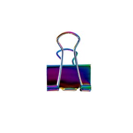 Prendedor de Papel Binder 25mm Rainbow Holográfico 6un