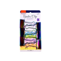 Prendedor de Papel Binder 25mm Rainbow Holográfico com 6un