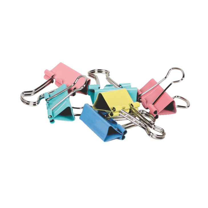 Prendedor de papel Binder Clip 25mm Tom Pastel BRW 48un