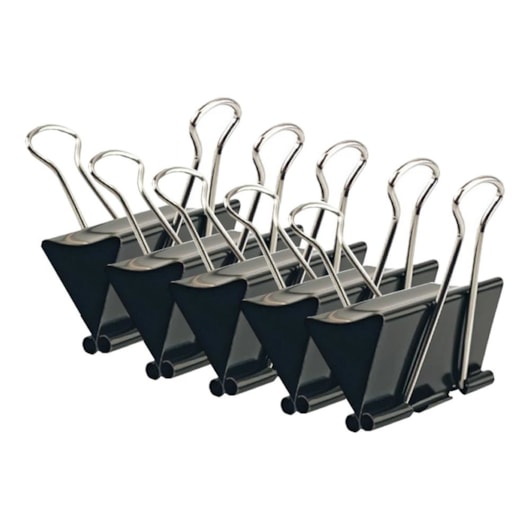 Prendedor de papel Binder Clip 32mm BRW caixa com 24un Prendedor de papel Binder Clip 32mm BRW caixa com 24un