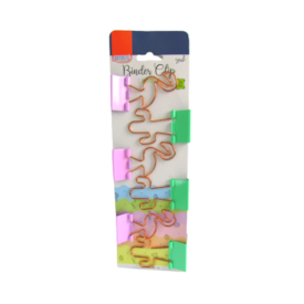 Prendedor de Papel Binder Clip BRW 25mm Cacto e Flamingo 6un