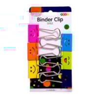 Prendedor de Papel Binder Clip BRW 25mm Emoji Neon 6un