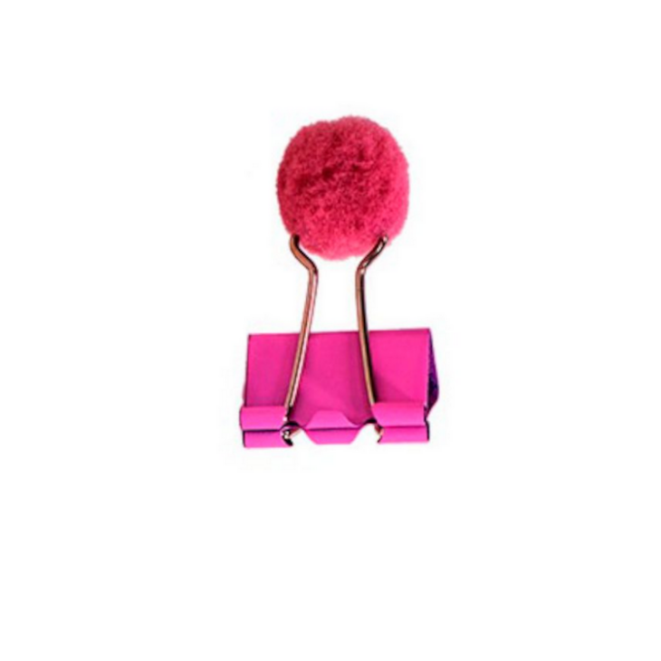 Prendedor de Papel Binder Clip Metal 25mm Pompom BRW com 4Un