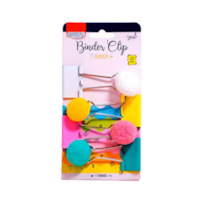 Prendedor de Papel Binder Clip Metal 25mm Pompom BRW com 4Un