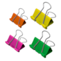 Prendedor de Papel Binder Clip Metal 32mm Neon BRW com 24Un