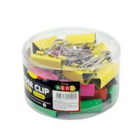 Prendedor de Papel Binder Clip Metal 32mm Neon BRW com 24Un
