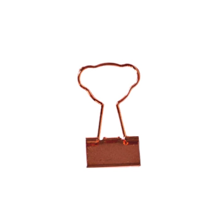 Prendedor de Papel Binder Clip Rose Gold Formatos 25mm BRW 6un