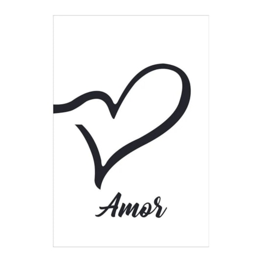 Quadro Decorativo Amor Fundo Branco 30X20 Mdf Madeira Adesivado Marpax