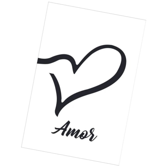 Quadro Decorativo Amor Fundo Branco 30X20 Mdf Madeira Adesivado Marpax