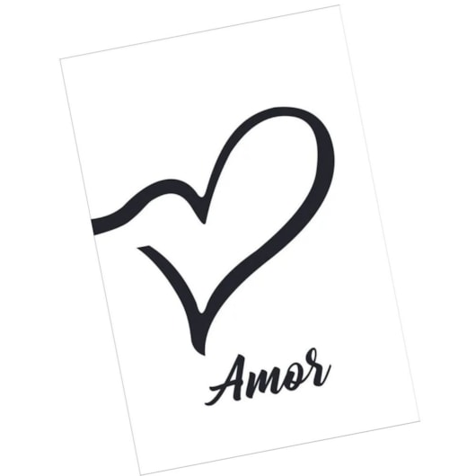Quadro Decorativo Amor Fundo Branco 30X20 Mdf Madeira Adesivado Marpax