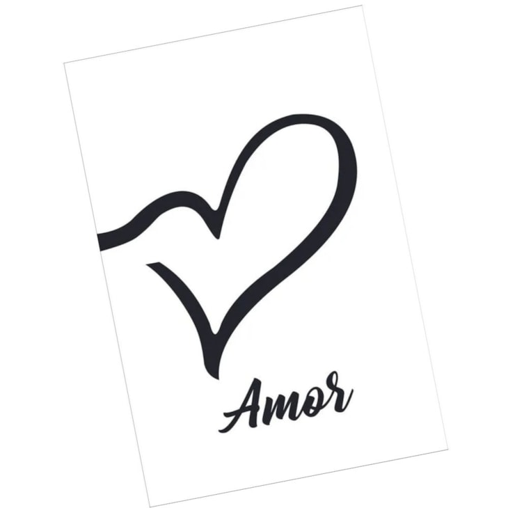 Quadro Decorativo Amor Fundo Branco 30X20 Mdf Madeira Adesivado Marpax