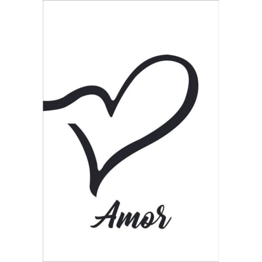 Quadro Decorativo Amor Fundo Branco 30X20 Mdf Madeira Adesivado Marpax