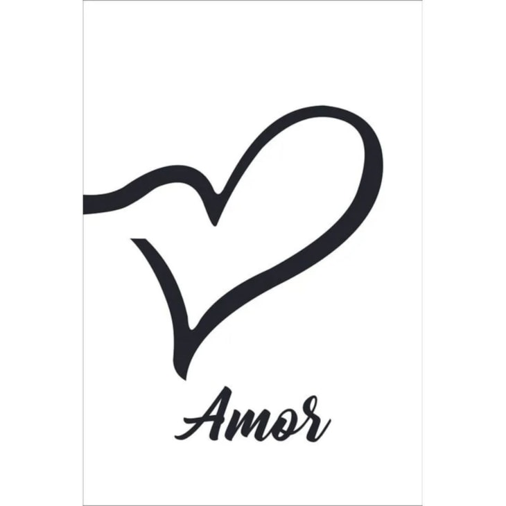 Quadro Decorativo Amor Fundo Branco 30X20 Mdf Madeira Adesivado Marpax