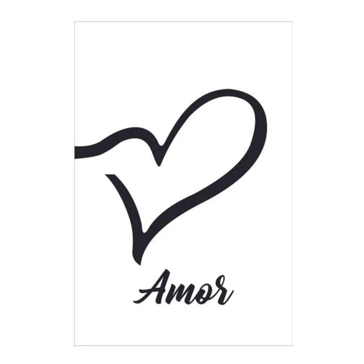 Quadro Decorativo Amor Fundo Branco 30X20 MDF Madeira Marpax