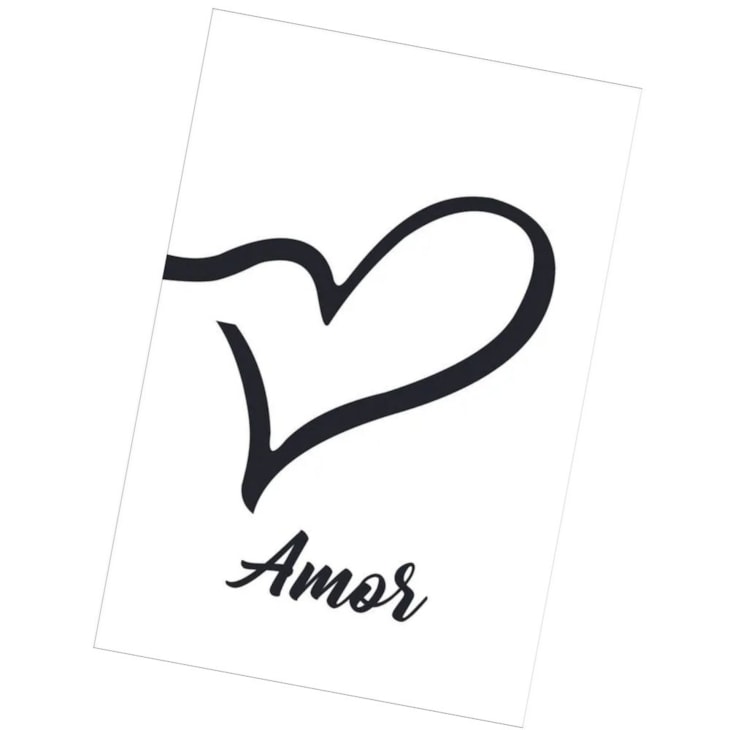 Quadro Decorativo Amor Fundo Branco 30X20 MDF Madeira Marpax