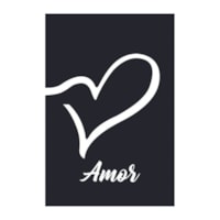 Quadro Decorativo Amor Fundo Preto 30X20 Mdf Madeira Adesivado Marpax