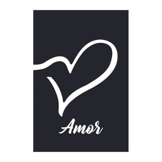 Quadro Decorativo Amor Fundo Preto 30X20 Mdf Madeira Adesivado Marpax