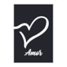 Quadro Decorativo Amor Fundo Preto 30X20 Mdf Madeira Adesivado Marpax