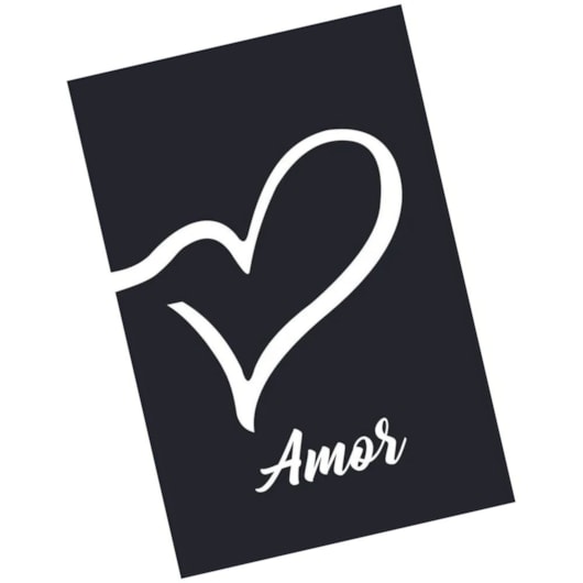 Quadro Decorativo Amor Fundo Preto 30X20 Mdf Madeira Adesivado Marpax