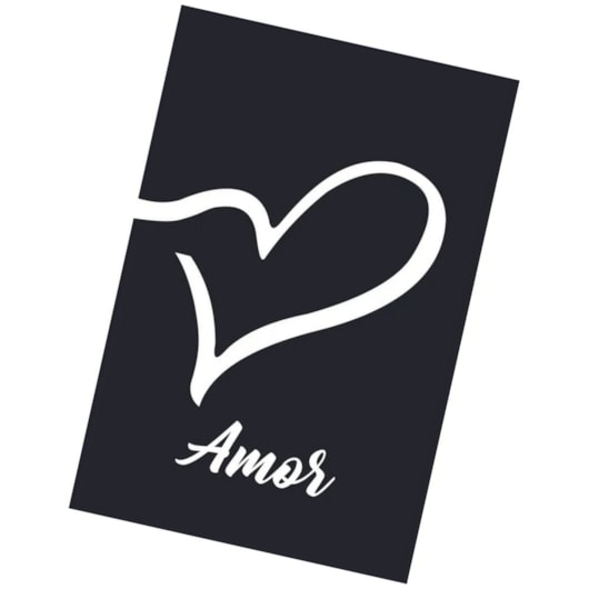 Quadro Decorativo Amor Fundo Preto 30X20 Mdf Madeira Adesivado Marpax