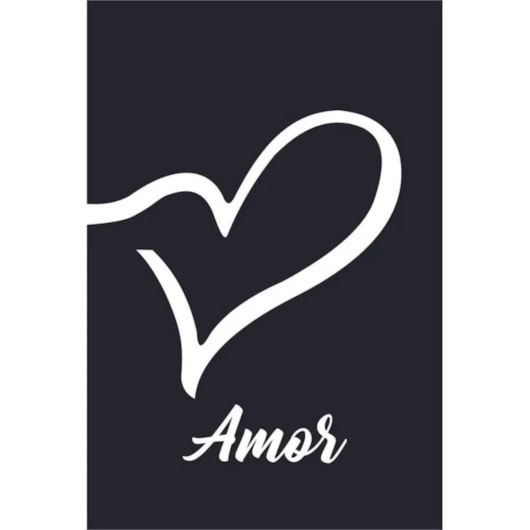Quadro Decorativo Amor Fundo Preto 30X20 Mdf Madeira Adesivado Marpax